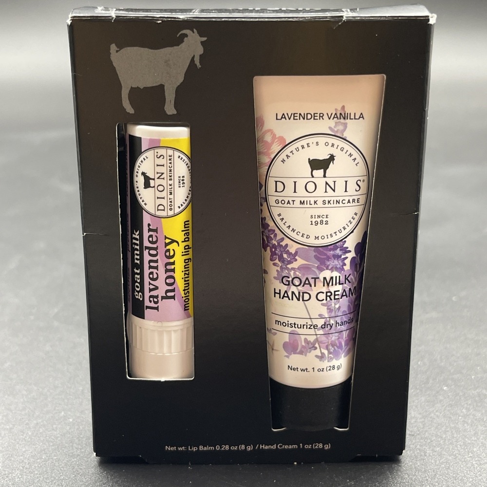 Dionis Goat Milk Skincare LavenderHoney Scented Hand Cream 1oz.&Lip Balm 0.28oz.